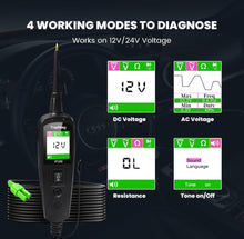 Cargar imagen en el visor de la galería, P100, herramienta de probador eléctrico, probador de voltaje de CA y CC, herramienta de diagnóstico de automóvil para todos los autos, probador de circuitos automotrices, cable de 40 pies, probador de circuito eléctrico de 12 V 24 V para camión y barco