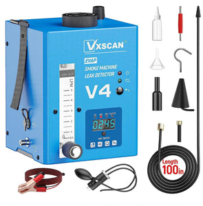 VXSCAN Máquina de humo EVAP automotriz, probador de detección de fugas de vacío de diagnóstico, detector de fugas de tubería de combustible de modo dual con manómetro y medidor de flujo de aire para motocicleta/coche/camión/barco