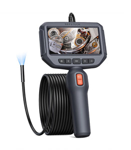 DEPSTECH - Cámara endoscopio con luz, cámara de inspección de boroscopio HD 1080P HD de 0.276 in con pantalla IPS de 4.3 pulgadas, cable semirrígido de 11.5 pies, cámara de serpiente impermeable IP67