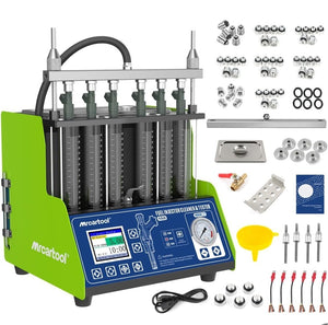 Máquina probadora de limpiador de inyector de combustible, limpiadores de sistema de inyección de combustible V310 con 6 cilindros, kit de herramientas de limpieza de prueba ultrasónica