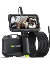 Cargar imagen en el visor de la galería, Anykit Cámara endoscopio con luz, endoscopio de doble lente 1080P, boroscopio de pantalla IPS de 6 pulgadas, cámara de inspección de serpiente de plomería con pantalla dividida, tarjeta de 32 GB,