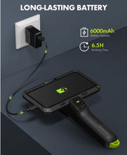 Cargar imagen en el visor de la galería, Anykit Cámara endoscopio con luz, endoscopio de doble lente 1080P, boroscopio de pantalla IPS de 6 pulgadas, cámara de inspección de serpiente de plomería con pantalla dividida, tarjeta de 32 GB,