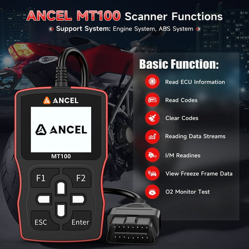 Ancel Mt100 escanner para motocicletas