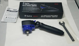 Astro Pneumatic 1833 - Llave de impacto angular de cabeza nano flexible de 3/8 pulgadas, 400 pies/libras, color negro