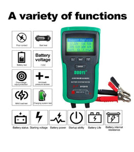 DUOYI DY2015 - Probador de carga de batería automático de 12 V, 100-1700 CCA probador de carga automotriz, analizador de batería digital