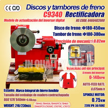 Cargar imagen en el visor de la galería, C9340 coches discos reparación freno torno tambor freno tambor torno para camiones disco tambor freno torno