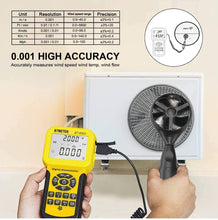 Cargar imagen en el visor de la galería, BTMETER BT-856A Pro CFM Anemómetro mide la velocidad del viento, el flujo de viento, la temperatura del viento para HVAC flujo de aire medidor de velocidad con USB