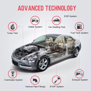 Ancel S100 Detector de fugas de máquina de humo EVAP automotriz con adaptador de puerto de servicio, medidor de flujo ajustable de 12 V, probador de humo de vacío