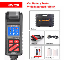 Cargar imagen en el visor de la galería, Kw720 Konnwei tester para baterias automotriz con impresor