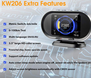 Medidor digital obd KONNWEI kw206