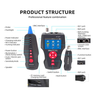 Probador multifuncional cable POE