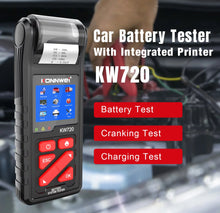 Cargar imagen en el visor de la galería, Kw720 Konnwei tester para baterias automotriz con impresor