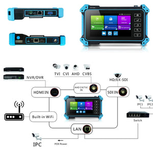 Tester para cámaras de seguridad Pegatah-Monitor 4K de 8MP, probador de entrada HDMI VGA CCTV, Monitor para cámara Ip, probador IPC, probadores Poe, cámara CCTV