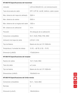 Probador multifuncional cable POE