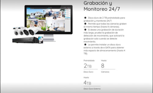 Cámaras de seguridad 4mp con nvr y disco duro