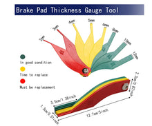 Cargar imagen en el visor de la galería, Medidor de grosor del forro de freno, 8 herramientas de medición de pastillas de freno de acero, juego de calibradores de forro de freno de disco y tambor