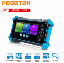 Cargar imagen en el visor de la galería, Tester para cámaras de seguridad Pegatah-Monitor 4K de 8MP, probador de entrada HDMI VGA CCTV, Monitor para cámara Ip, probador IPC, probadores Poe, cámara CCTV